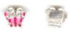 1 10x11mm Silver with Pink/Red Epoxy Butterfly Slider